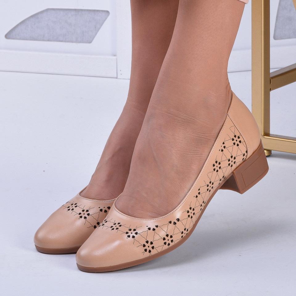 Pantofi Cu Toc Piele Naturala Kale Camel - Need 4 Shoes