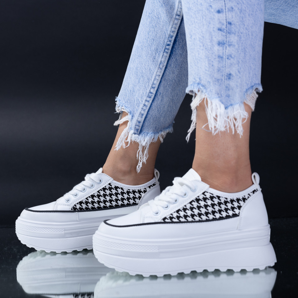 Tenisi Dama Toto Alb/Negru-Need 4 Shoes