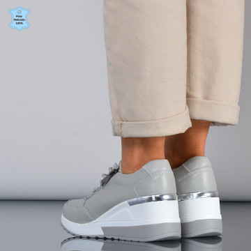 Adidasi Dama Piele Naturala Anaida Gri- Need 4 Shoes