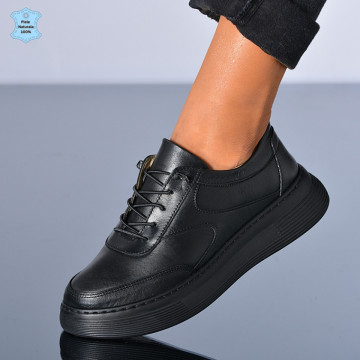 Adidasi Dama Piele Naturala Anzia Negri - Need 4 Shoes