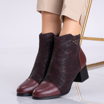 Botine Roza Bordo