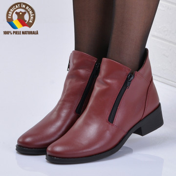 Ghete Dama Piele Naturala Bety 2 Bordo - Need 4 Shoes