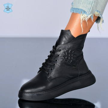 Ghete Dama Piele Naturala Marny 3 Negre