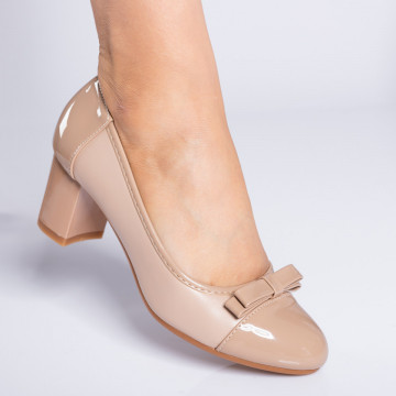 Pantofi Cu Toc Dama Angelica Bej- Need 4 Shoes