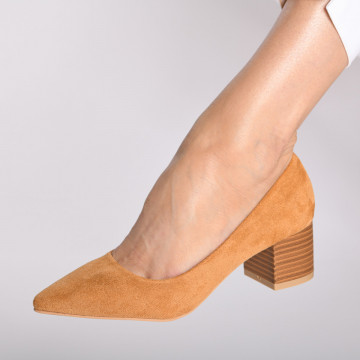 Pantofi Cu Toc Dama Edison Camel