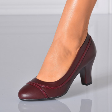Pantofi Cu Toc Dama Gina Bordo