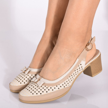 Pantofi Cu Toc Dama Tatiana Bej