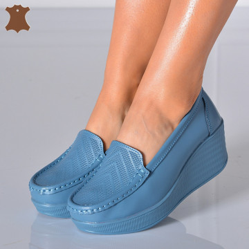 Pantofi Dama Piele Naturala Arien Albastri