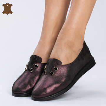 Pantofi Dama Piele Naturala Boo Bordo