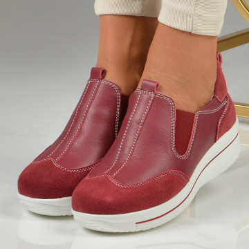 Pantofi Dama Piele Naturala Daria Burgundy