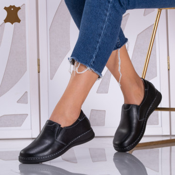 Pantofi Dama Piele Naturala Eclat Negri