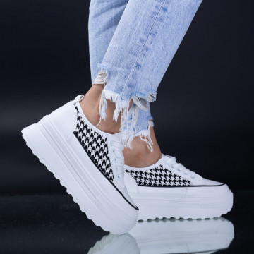 Tenisi Dama Toto Alb/Negru-Need 4 Shoes