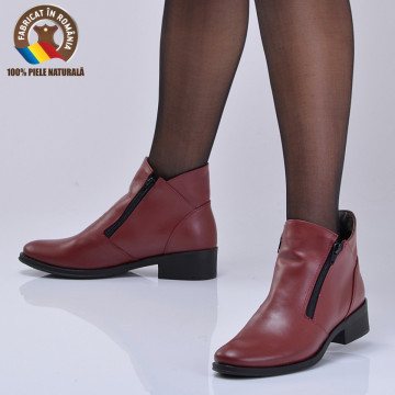 Ghete Dama Piele Naturala Bety 2 Bordo - Need 4 Shoes