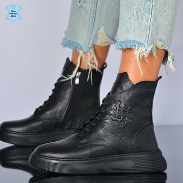 Ghete Dama Piele Naturala Marny 3 Negre- Need 4 Shoes