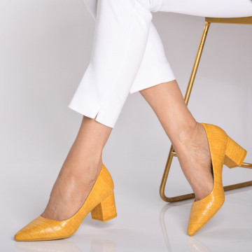 Pantofi Cu Toc Dama Alvaro Galbeni- Need 4 Shoes