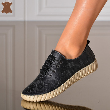Pantofi Dama Piele Naturala Asteria Negri