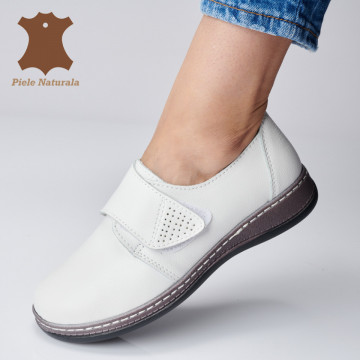 site Disapproved very nice Pantofi Dama Piele Naturala Mirna Albi- Need 4 Shoes