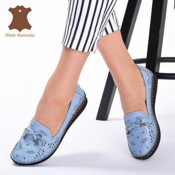 Pantofi Dama Piele Naturala Zigo Albastri