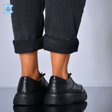 Adidasi Dama Piele Naturala Anzia Negri - Need 4 Shoes
