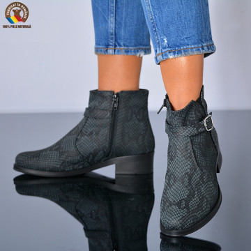 Botine Piele Naturala Amira Gri