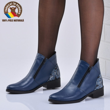 Ghete Dama Piele Naturala Bety 2 Navy - Need 4 Shoes