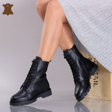 Ghete Dama Piele Naturala Marvel Negre - Need 4 Shoes