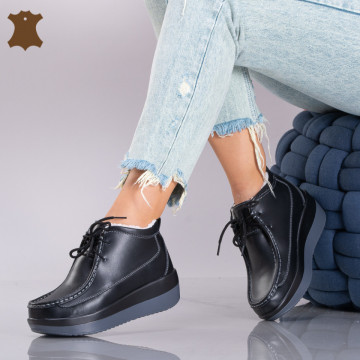 Ghete Dama Piele Naturala Tokyo Negre - Need 4 Shoes