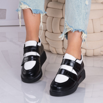 Pantofi Casual Dama Flores Negru/Alb - Need 4 Shoes