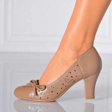 Pantofi Cu Toc Dama Roxett Kaki