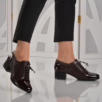 Pantofi Cu Toc Dama Sarina Bordo
