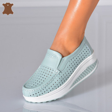 Pantofi Dama Piele Naturala Jet Azur