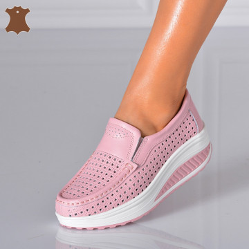 Pantofi Dama Piele Naturala Jet Roz