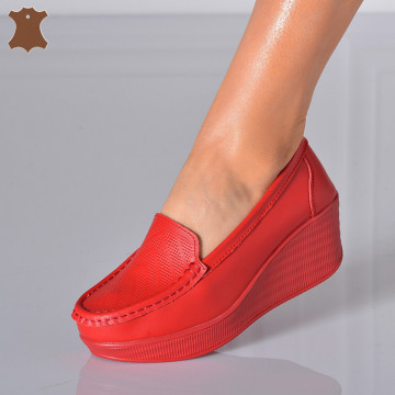 Pantofi Dama Piele Naturala Arien Rosii