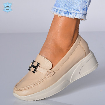 Pantofi Dama Piele Naturala Livia Bej