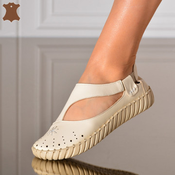 Pantofi Dama Piele Naturala Nicoll Bej