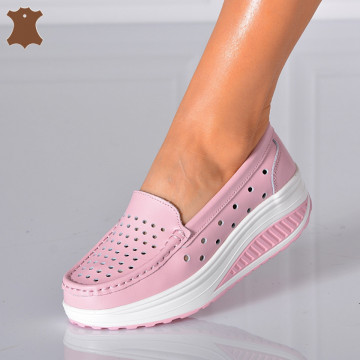 Pantofi Dama Piele Naturala Zena 3 Roz