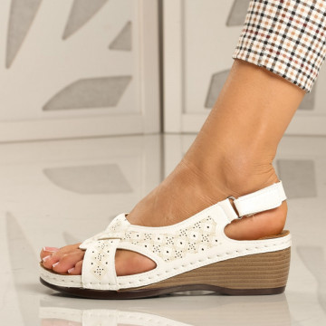 Sandale cu platforma Lina Albe - Need 4 Shoes
