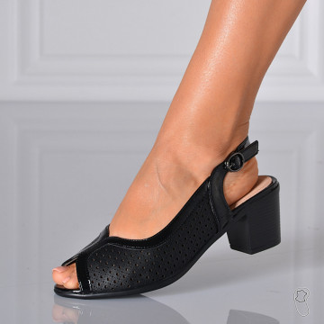 Sandale Dama Cu Toc Arina Negre