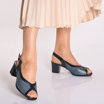 Sandale Dama Cu Toc Ildiko Navy- Need 4 Shoes