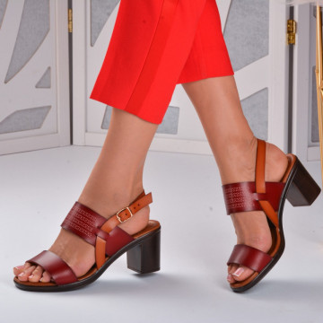 Sandale dama cu toc Lilo Burgundy