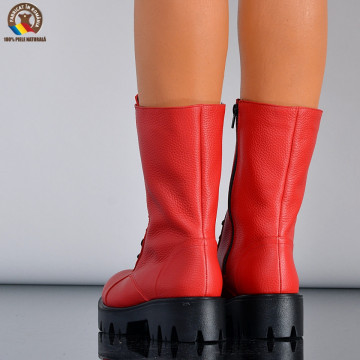 Cizme Dama Piele Naturala Maryn 2 Rosii- Need 4 Shoes