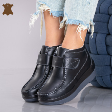 Ghete Dama Piele Naturala Tokyo 2 Negre - Need 4 Shoes
