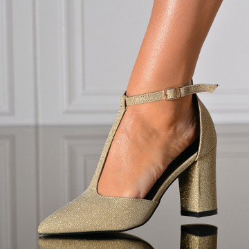 Pantofi Cu Toc Dama Thea Aurii