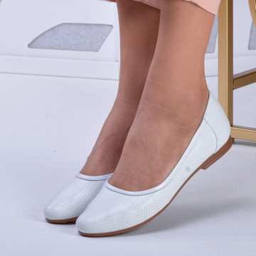 Pantofi Dama Piele Naturala Milagros Albi