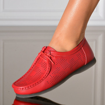 Pantofi Dama Piele Naturala Ronia Rosii