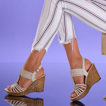 Sandale cu platforma Ada Beige - Need 4 Shoes