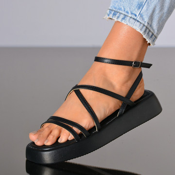 Sandale Cu Platforma Ildiko Negre