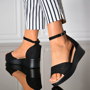 Sandale Cu Platforma Iriana Negre