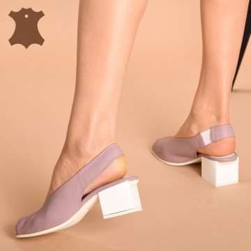 Sandale Cu Toc Piele Danira Mov- Need 4 Shoes