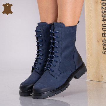 Ghete Dama Piele Naturala Marvel Navy - Need 4 Shoes